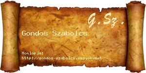 Gondos Szabolcs névjegykártya